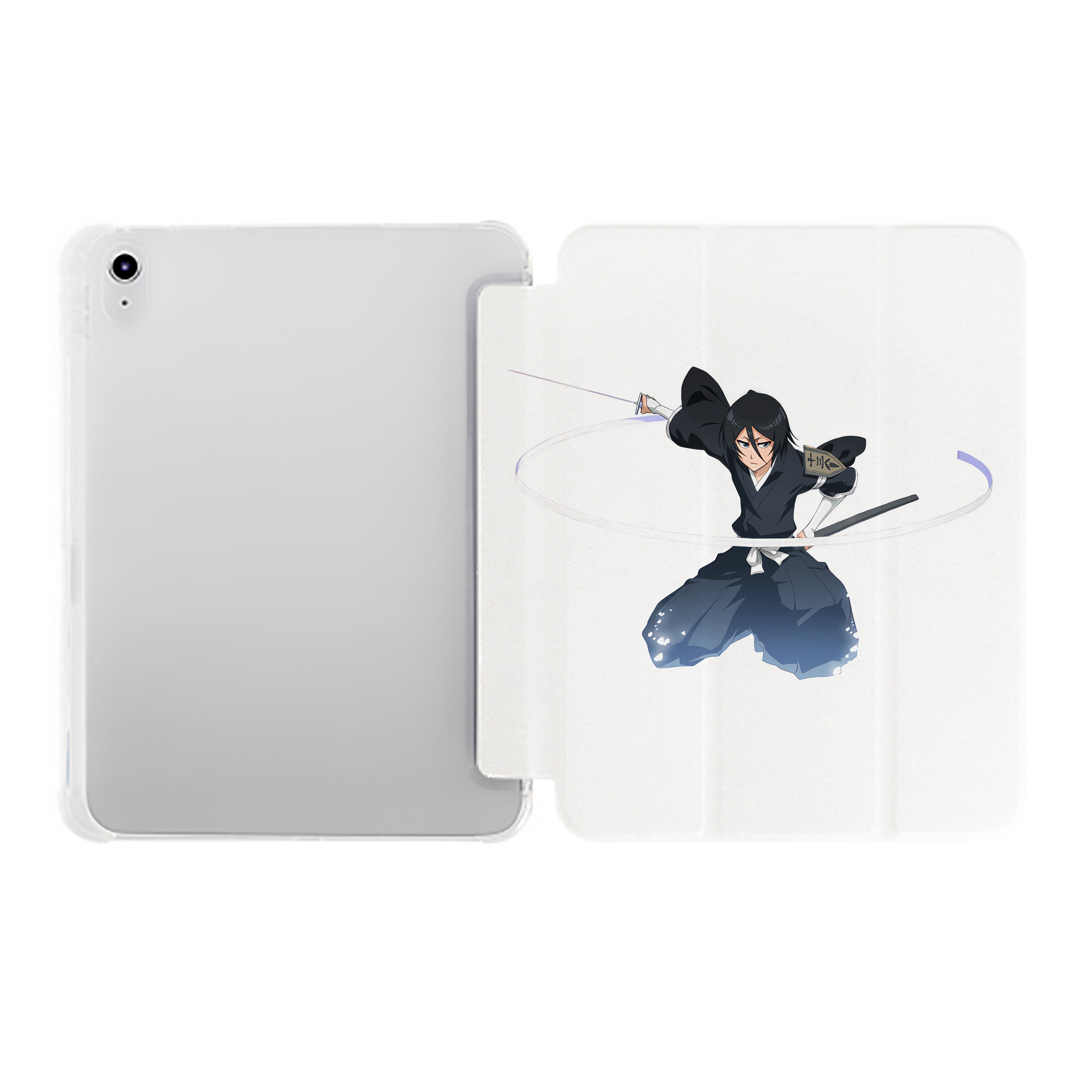 （画像用） ブリーチ 朽木ルキア BLEACH Kuchiki Rukia IPad ケース ペン収納付き 三つ折りスタンド PUレザー×シリコン 対応機種9.5/10.5/10.9インチ